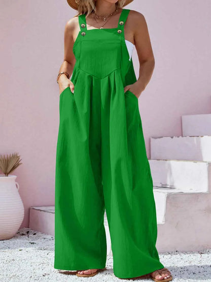 Square Neck Wide Leg Overalls — Livostyle