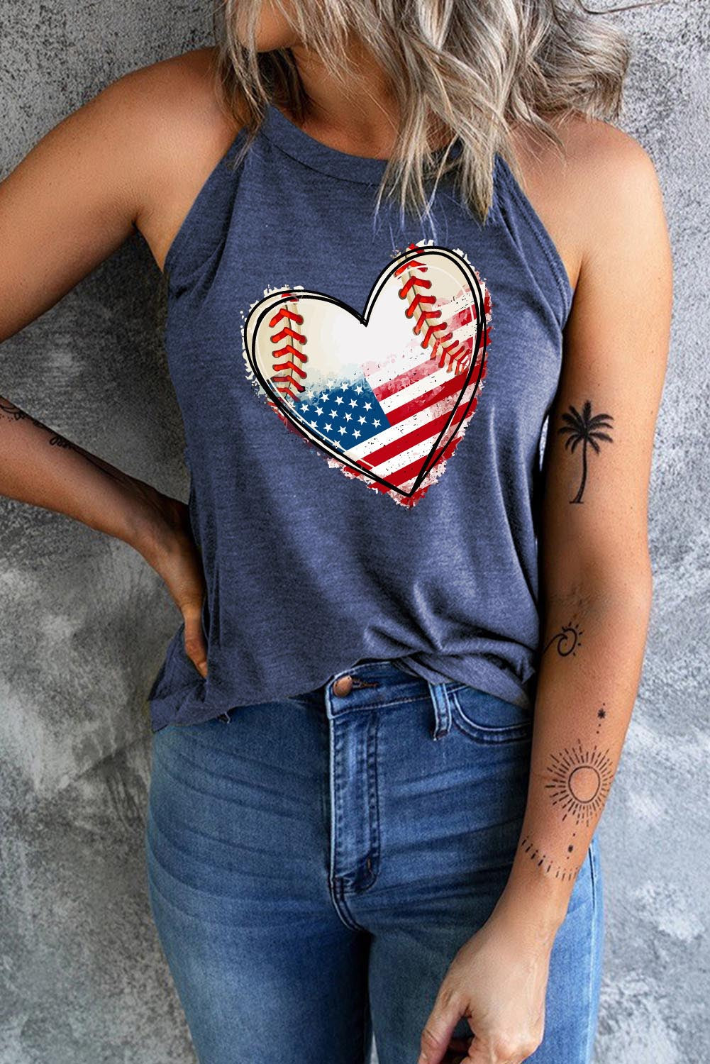 US Flag Heart Graphic Tank — Livostyle