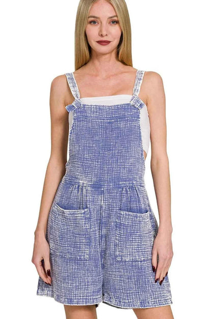 Woven Double Gauze Acid Washed Romper — Livostyle