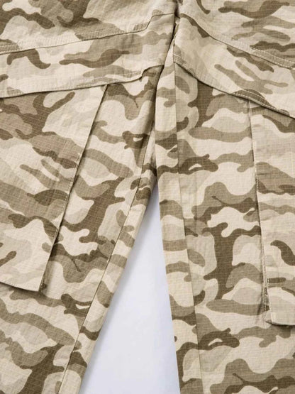 Men's Wide Leg Camo Print Cargo Pants