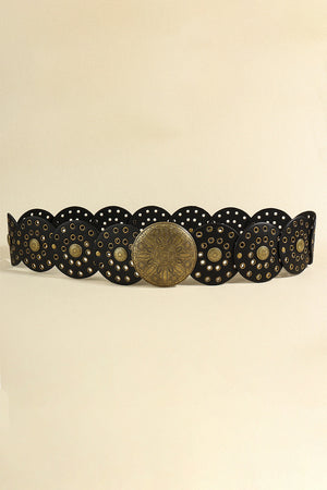 Zinc Alloy PU Disc Belt in Black