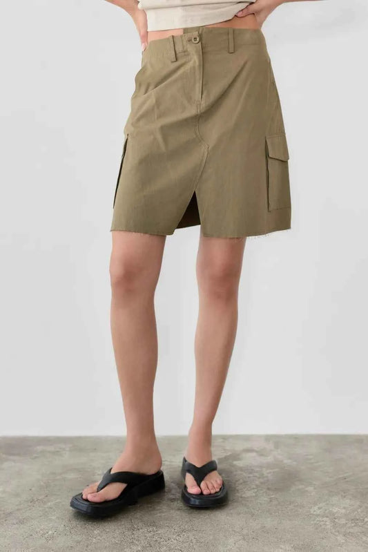 POL Slit Skirt with Pockets