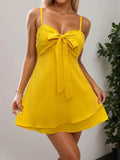 Chic Sweetheart Neck Mini Dress with Bow Detail — Livostyle