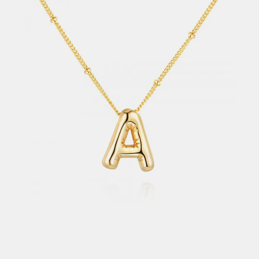 Gold-Plated Bubble Initial Necklace — Livostyle