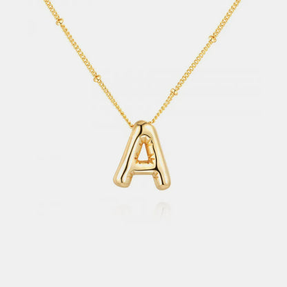 Gold-Plated Bubble Initial Necklace — Livostyle