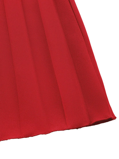Off-Shoulder Ruffle Pleated Midi Dress – photo 6