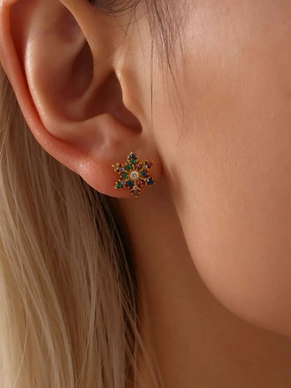 Stainless Steel Snowflake Stud Earrings — Livostyle