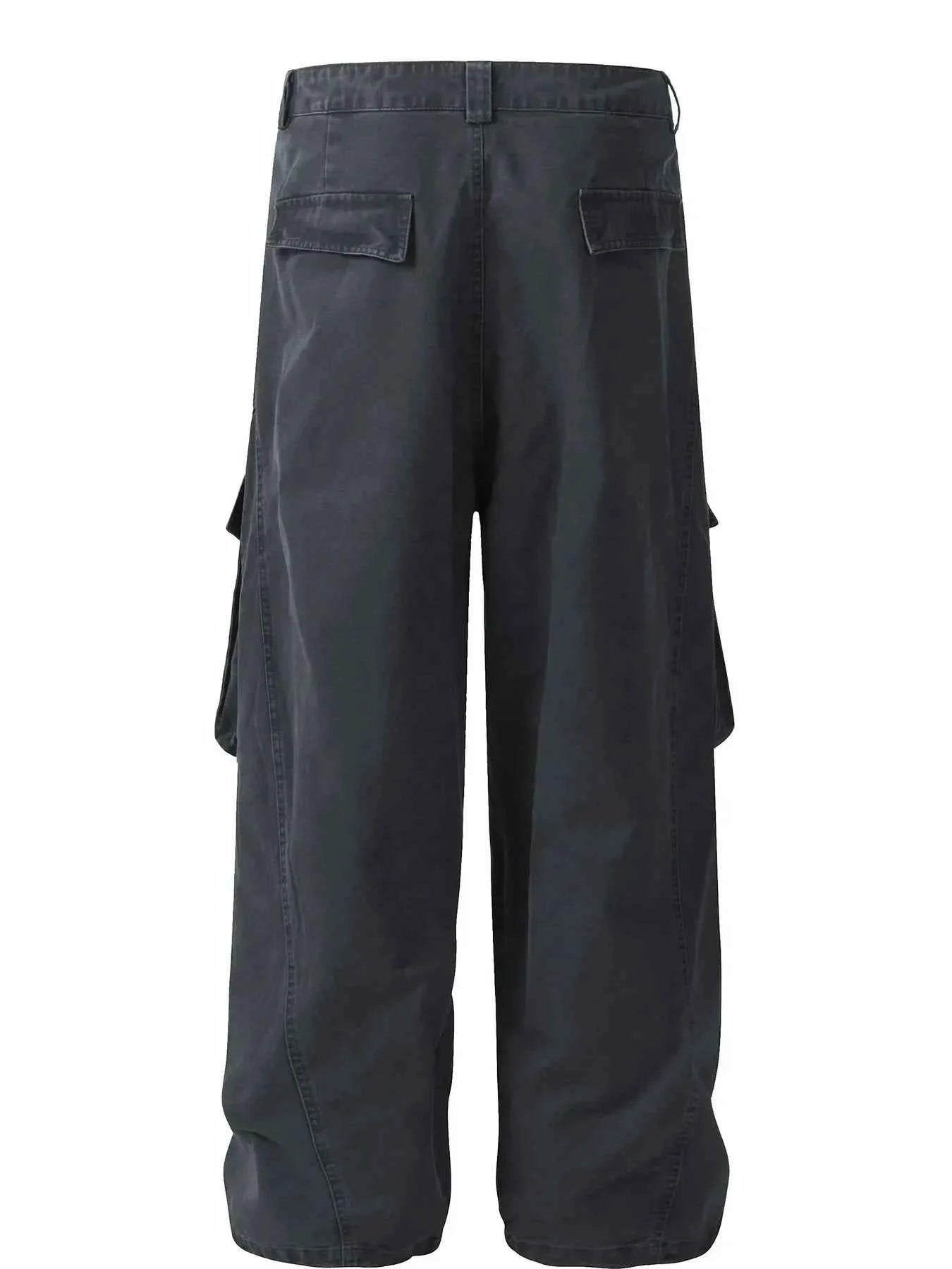 Men's Wide Leg Cargo Pants with Multi Pockets