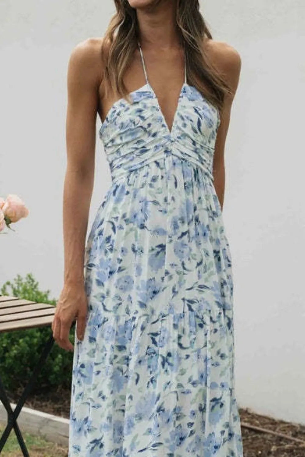 Floral Halter Neck Tiered Maxi Dress – photo 12
