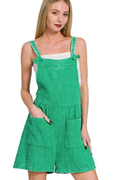 Woven Double Gauze Acid Washed Romper — Livostyle