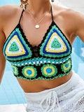 Geometric Halter Neck Swim Top — Livostyle