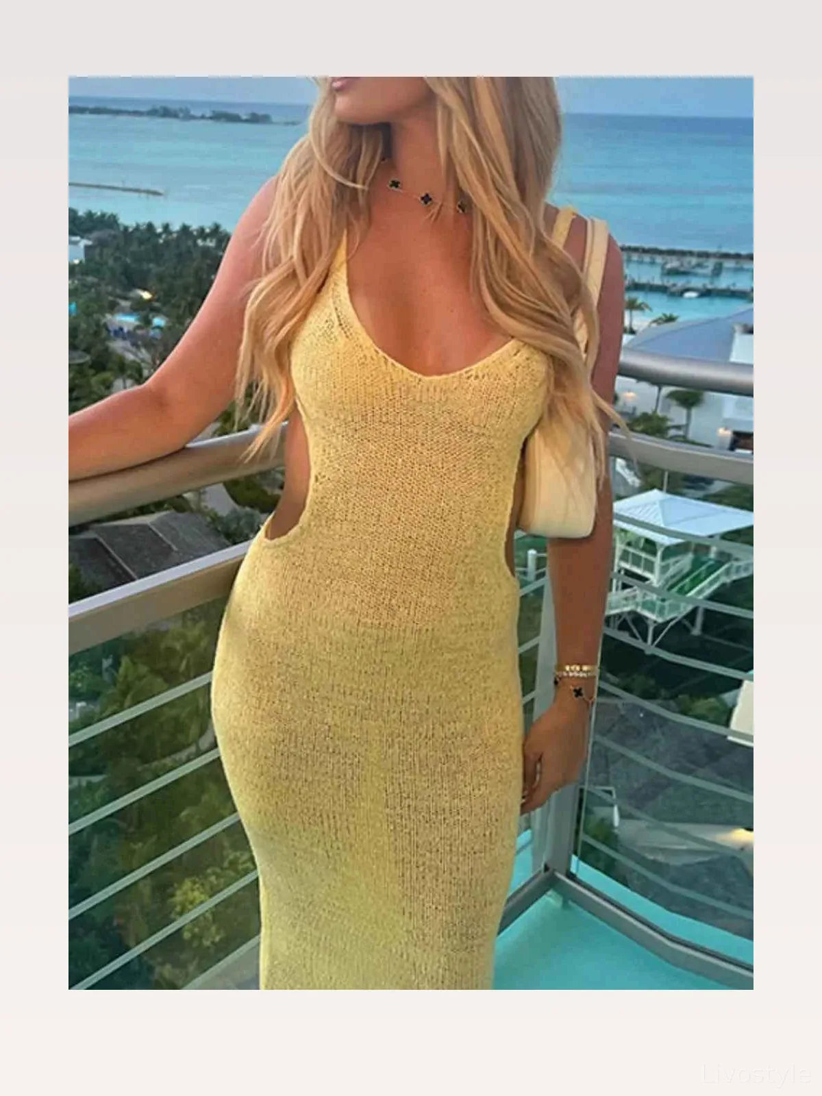 Backless Cutout Scoop Neck Cover-Up Dress — styled showcase — Livostyle