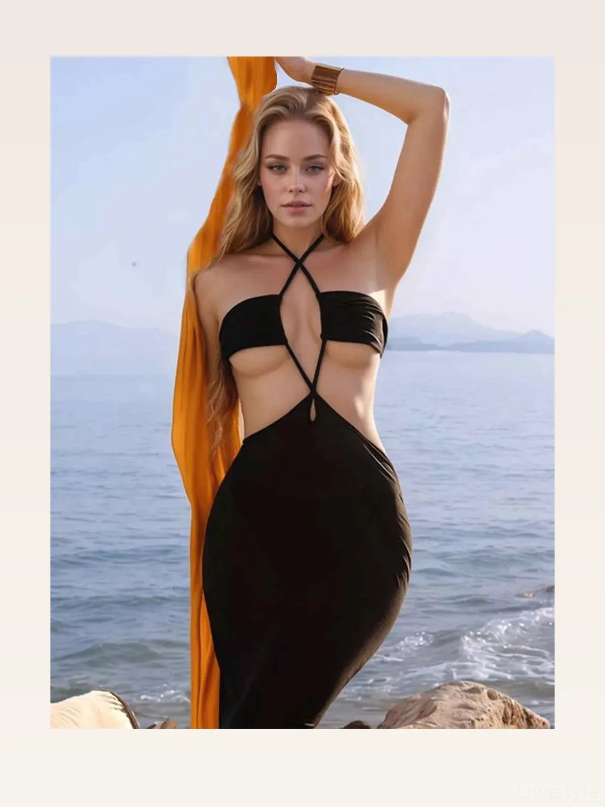 Backless Halter Neck Cover-Up Dress — styled showcase — Livostyle