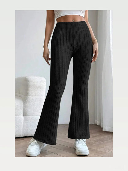 Ribbed High Waist Flare Pants — styled showcase — Livostyle