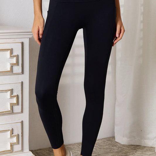 Wide Waistband Sports Leggings — square view — Livostyle