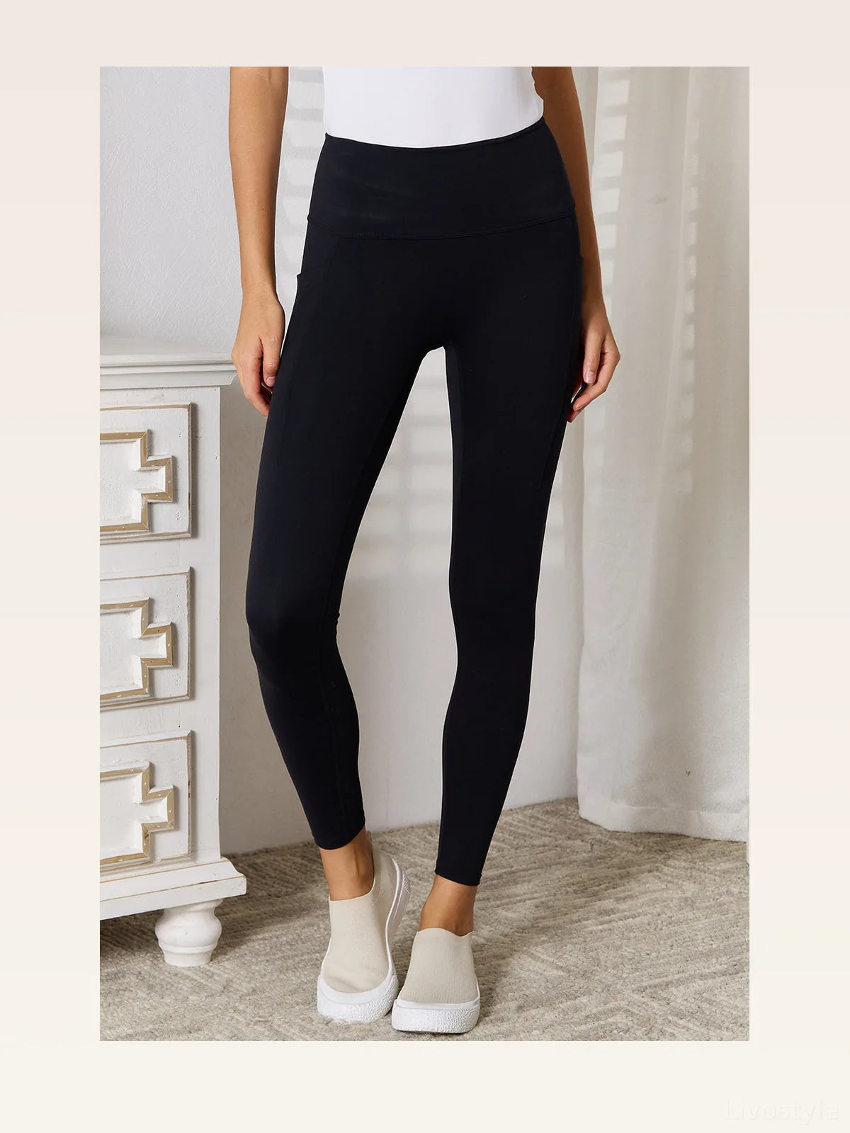 Wide Waistband Sports Leggings with Pockets – photo 3