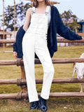 Square Neck Wide Strap Denim Overalls — Livostyle