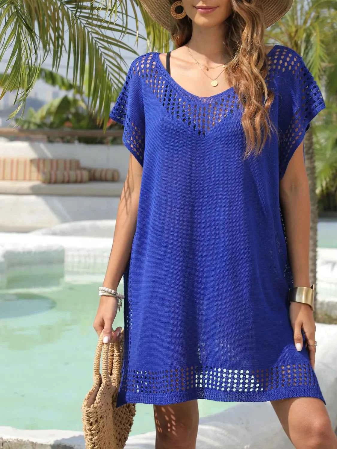 Crochet Trim Beach Cover Up Dress