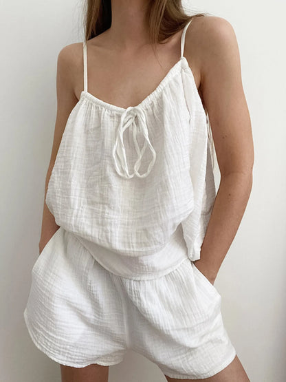 Tie Front Cami and Shorts Lounge Set — Livostyle