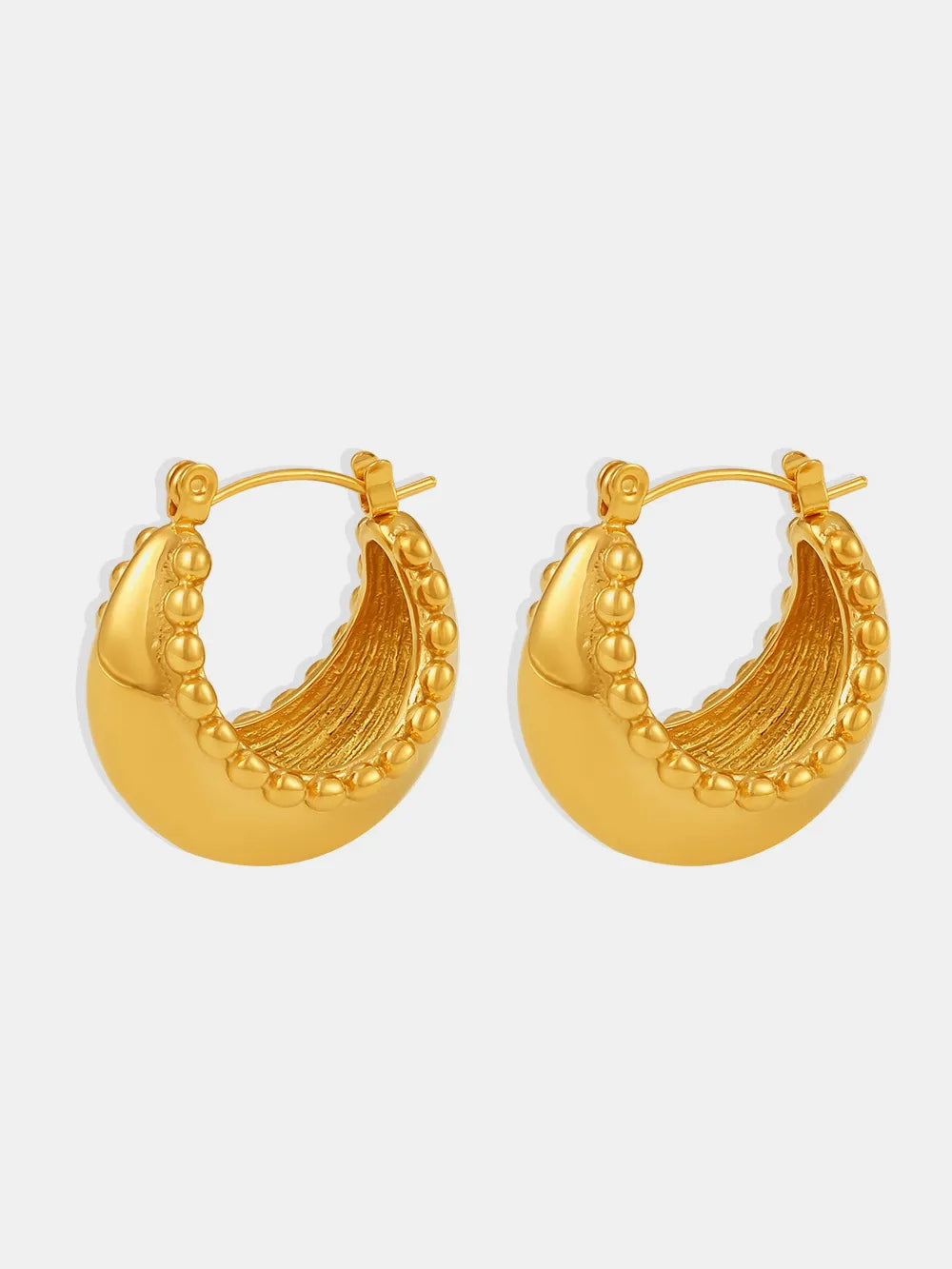 18K Gold-Plated Stainless Steel Huggie Earrings — Livostyle
