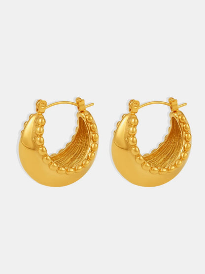 18K Gold-Plated Stainless Steel Huggie Earrings — Livostyle