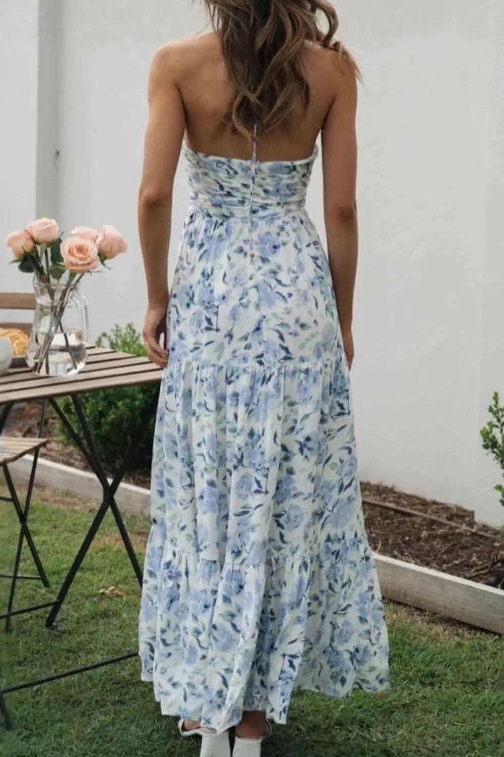 Floral Halter Neck Tiered Maxi Dress – photo 8