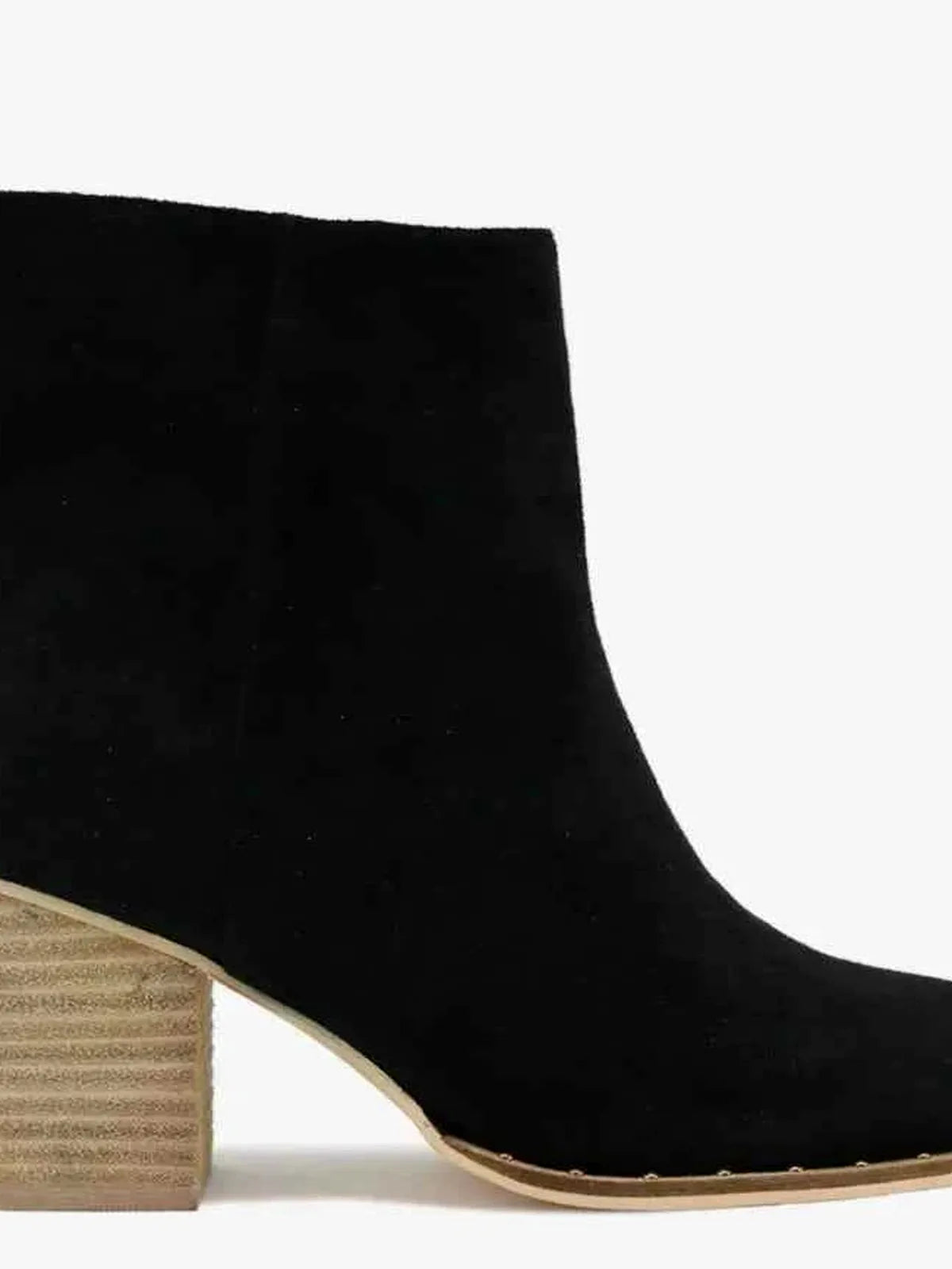 Suede Point Toe Ankle Booties with Mid Heel – photo 2