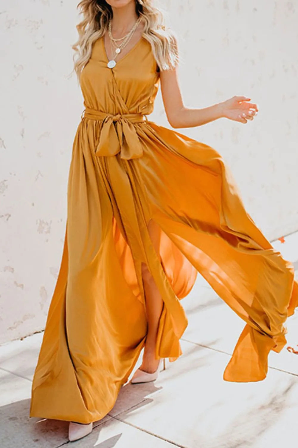 Surplice Tie Waist Maxi Dress – photo 3