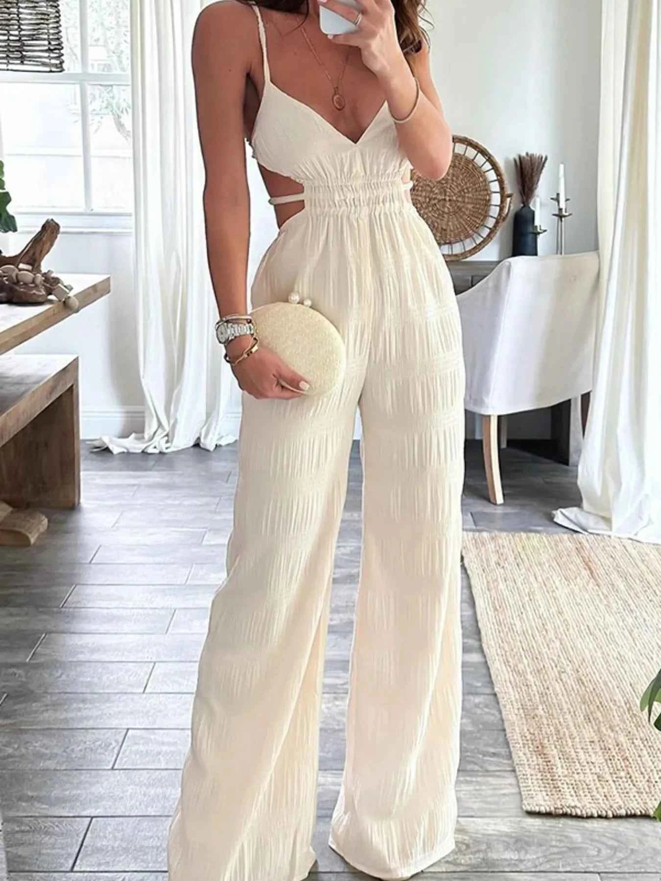Cut-Out Wide Leg Jumpsuit — Livostyle