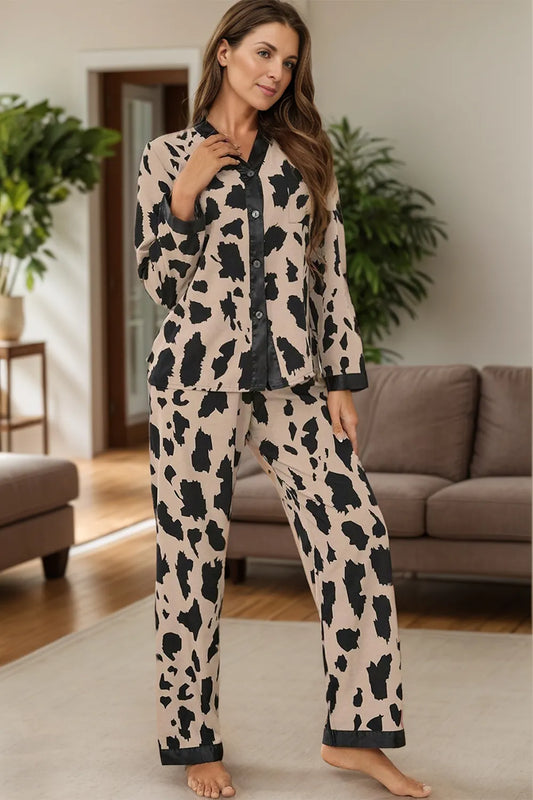 Button Up Long Sleeve Top and Pants Lounge Set — Livostyle