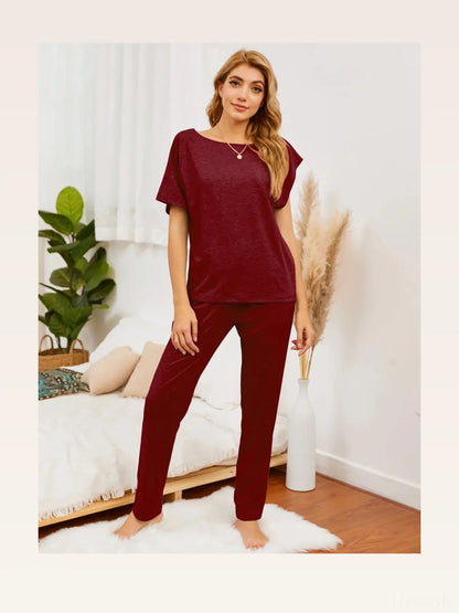 Boat Neck Top and Pants Lounge Set — styled showcase — Livostyle