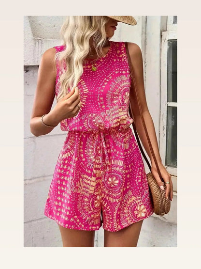 Boho Floral Print Sleeveless Summer Romper — styled showcase — Livostyle