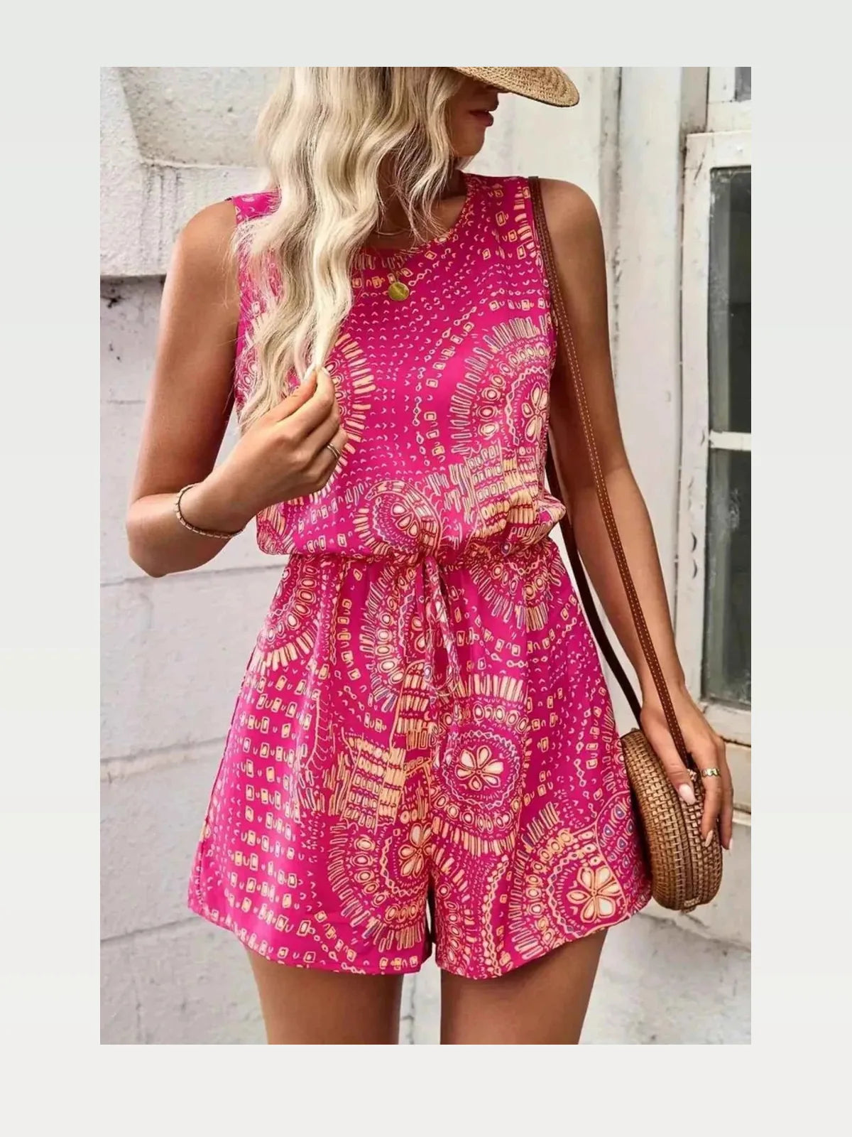 Boho Floral Print Sleeveless Summer Romper — styled showcase — Livostyle