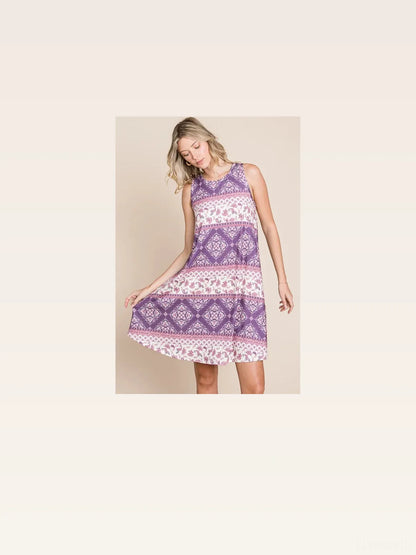 Chic Bohemian Print Sleeveless Summer Dress — styled showcase — Livostyle