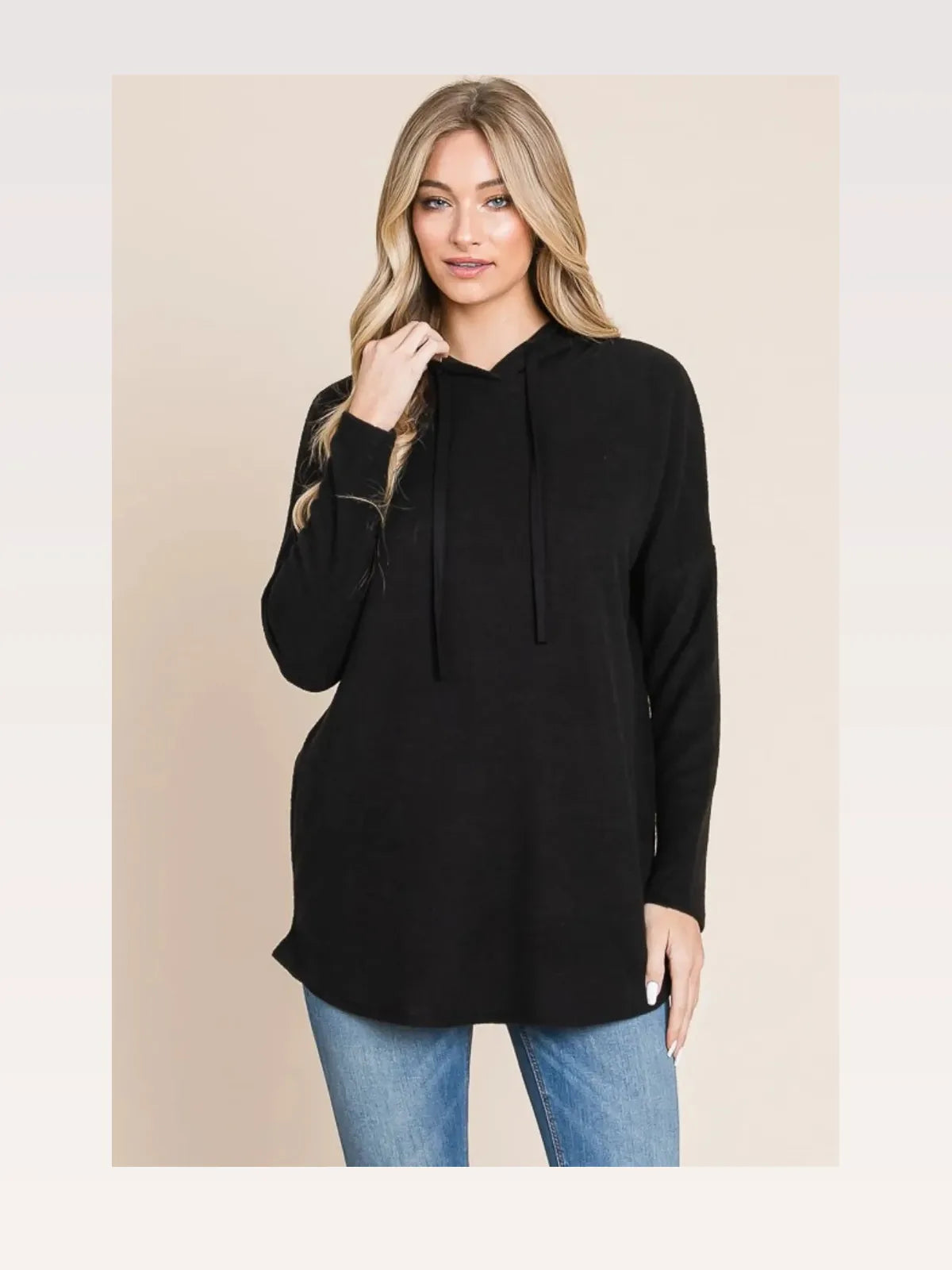 Relaxed-Fit Knit Hoodie with Drop Shoulders — styled showcase — Livostyle