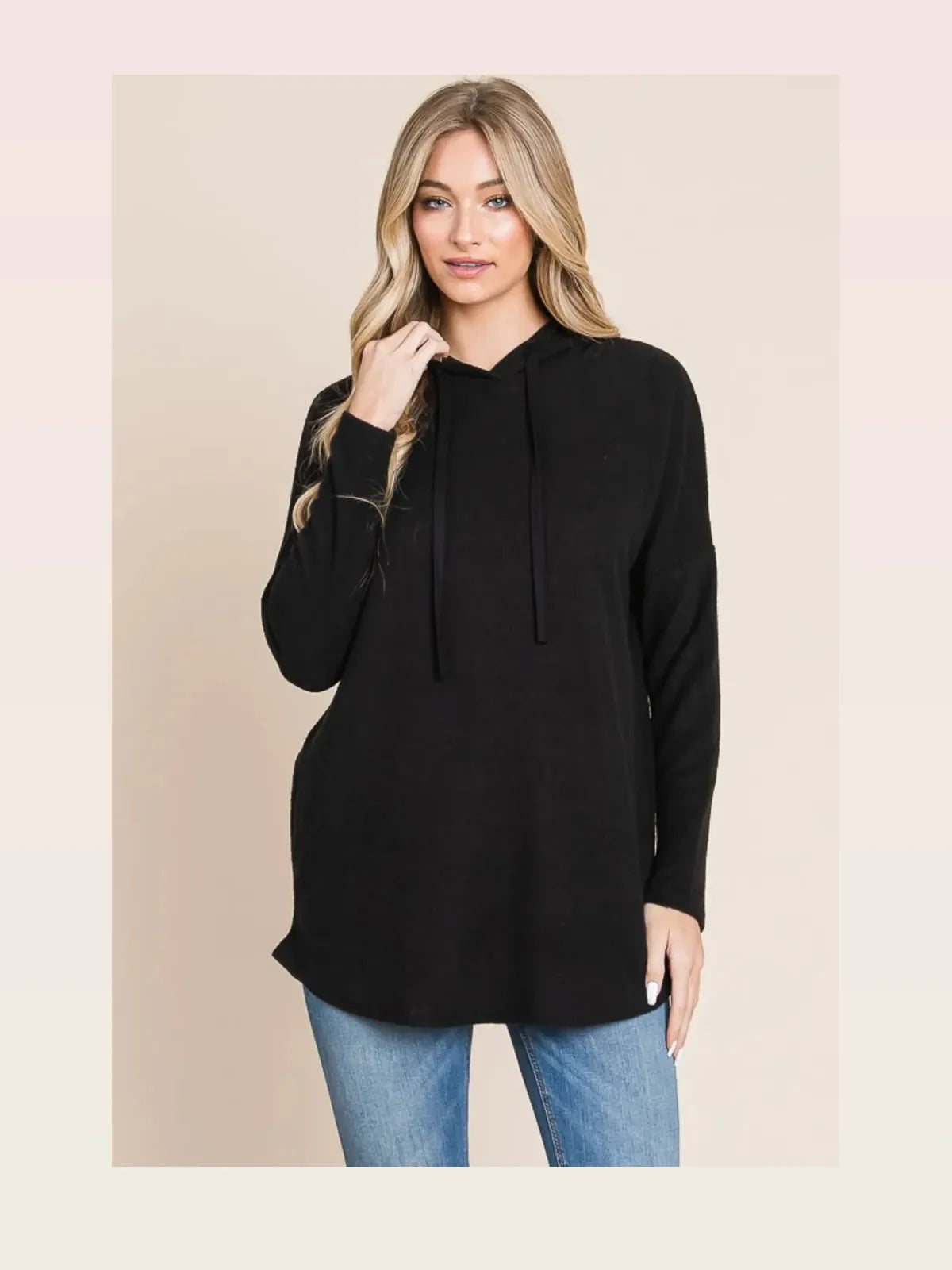 Relaxed-Fit Knit Hoodie with Drop Shoulders — styled showcase — Livostyle