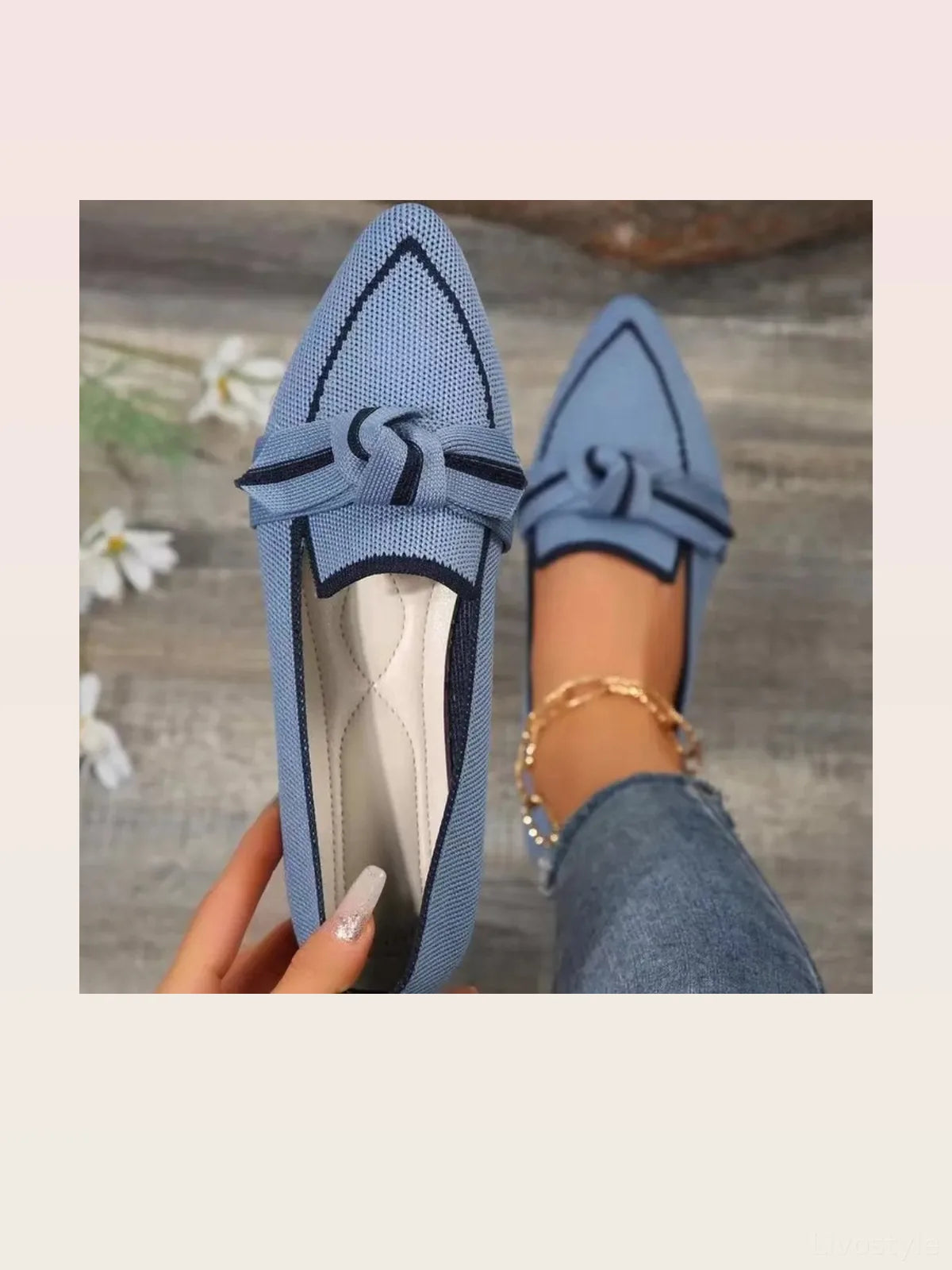 Stylish Point Toe Loafers with Bow Contrast Trim — styled showcase — Livostyle