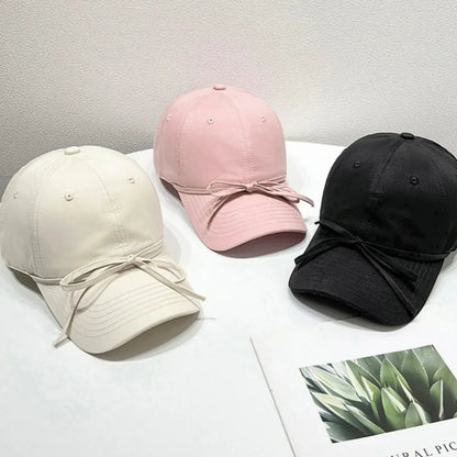 Bow Solid Color Baseball Cap — square view — Livostyle