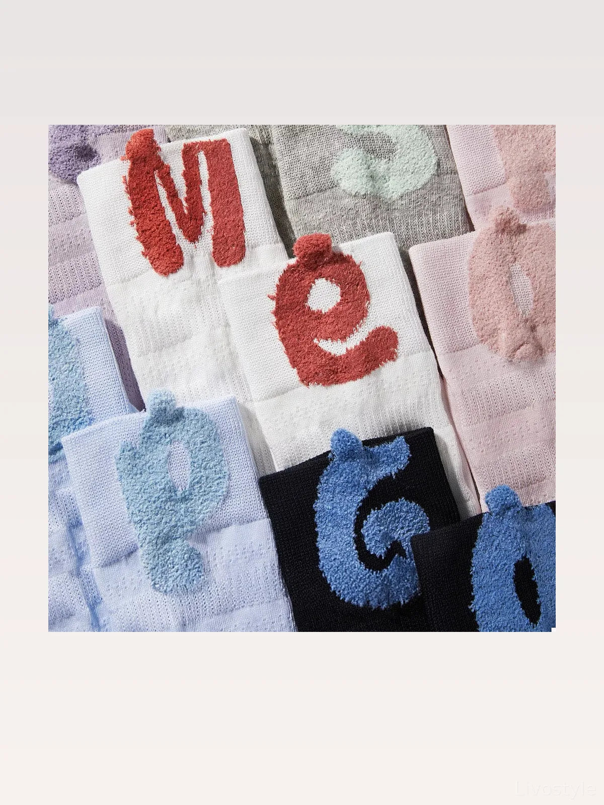 Breathable Letter Crew Socks — styled showcase — Livostyle