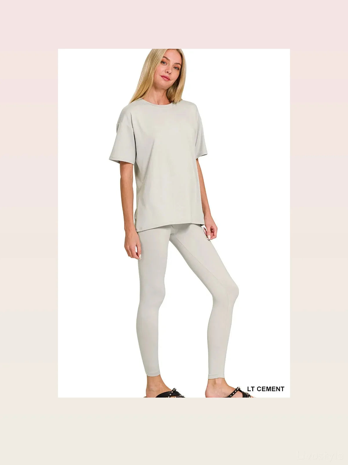 Brushed Microfiber Short-Sleeve Top & Pants Set — styled showcase — Livostyle
