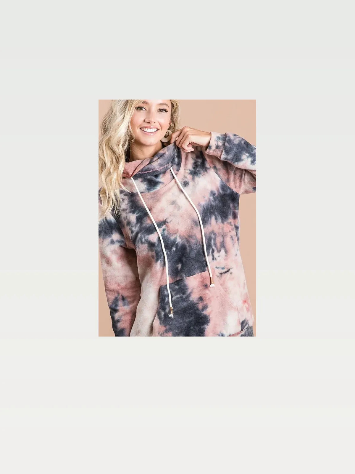 Stylish Overlapped Turtleneck in Vibrant Tie-Dye Print — styled showcase — Livostyle
