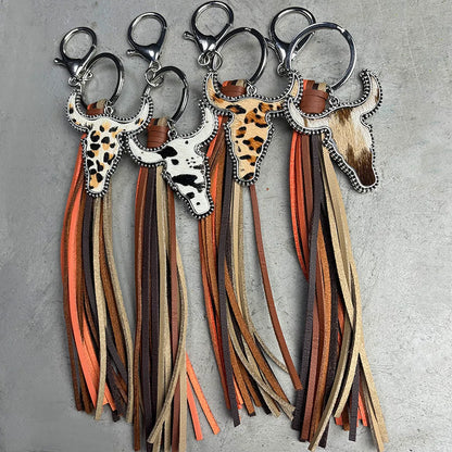 Bull Shape Fringe Key Chain — square view — Livostyle