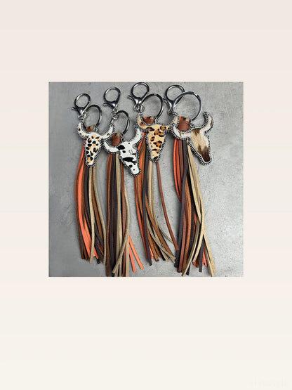 Bull Shape Fringe Key Chain — styled showcase — Livostyle