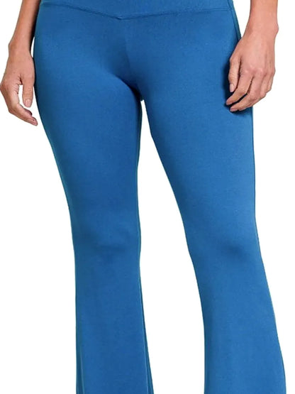 Buttery Soft Flare Leg High Waist Yoga Pants — detail view — Livostyle