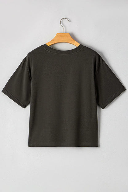 Bull Head Skull Round Neck Short Sleeve T Shirt closeup — Livostyle
