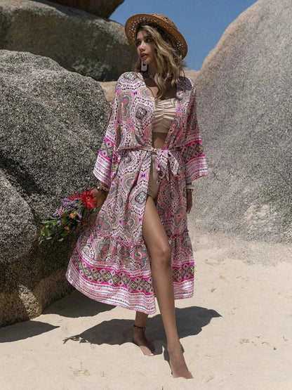 Printed Open Front Cover Up — Livostyle
