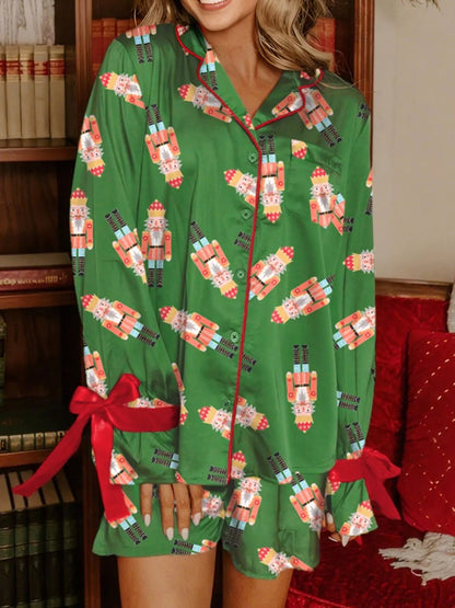 Christmas Nutcracker Button Up Top and Shorts Lounge Set — Livostyle