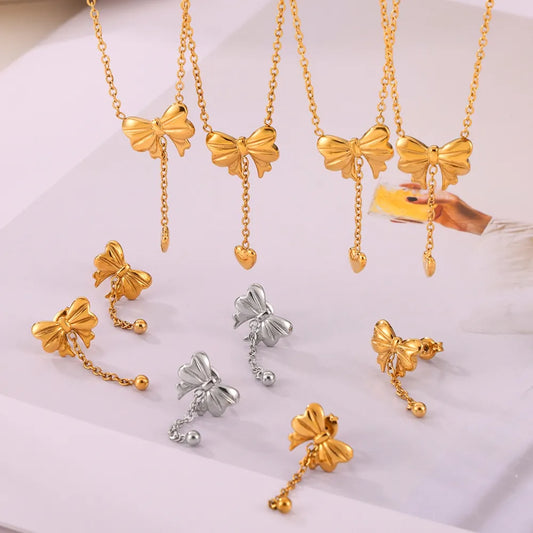 Titanium Steel Bow Earrings — Livostyle