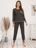 Round Neck Top and Pants Lounge Set — Livostyle