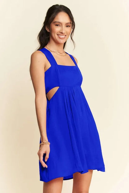 Cobalt Washed Satin Cutout Bandeau Mini Dress – photo 3